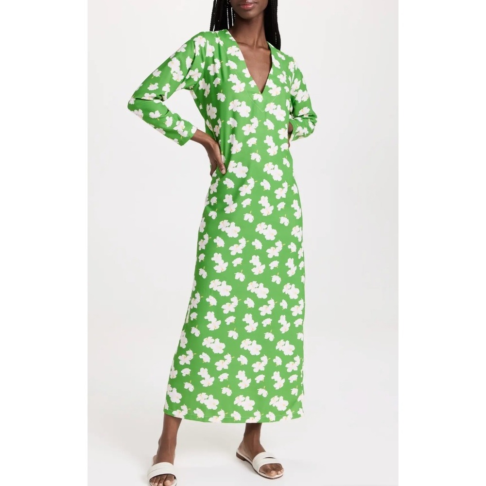 The Lulo $350 Project Maxi Dress Women S Excellent Floral V-Neck Long Sleeve